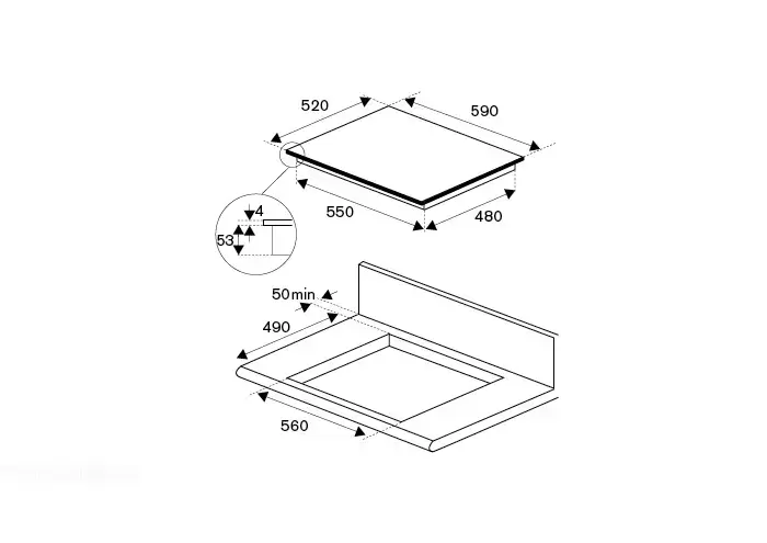 Варочная панель Bertazzoni P604IC1B2NEE