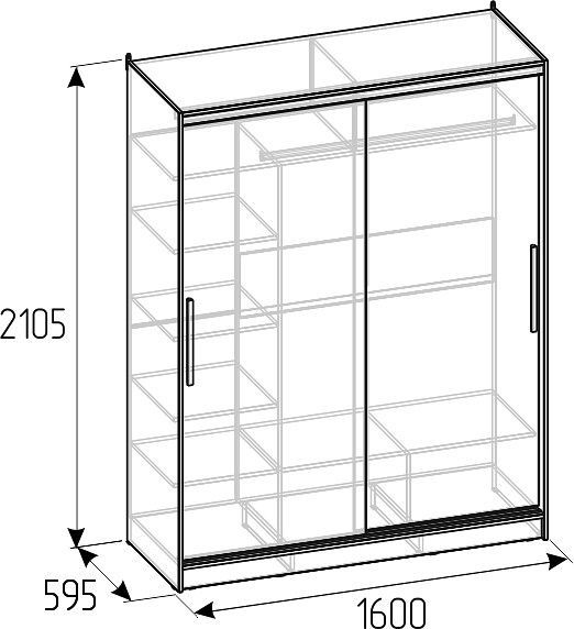 Шкаф-купе Глазов-Мебель Strike 00-00014158