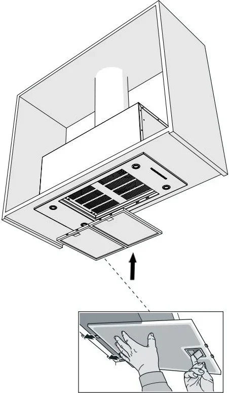 Встраиваемая вытяжка Pando EVO/580 INOX V.1050 ECO PLUS