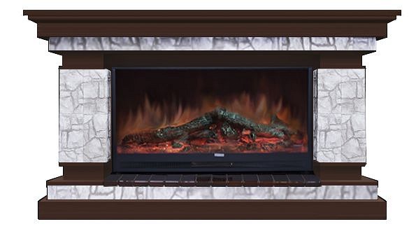 Комплект из электрокамина напольного и портала (143x45x82.5 см) Лорд Старый Город Premier S86 ЛО000012