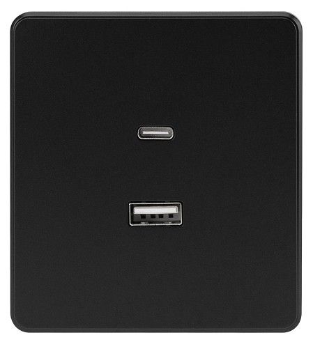 Розетка 2хUSB type A и C без рамки Kranz ROUND KR-78-0734-3