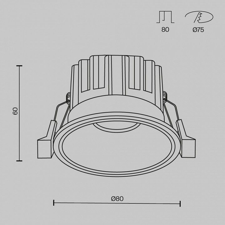 Встраиваемый светильник Maytoni Technical Раунд DL058-12W-DTW-W