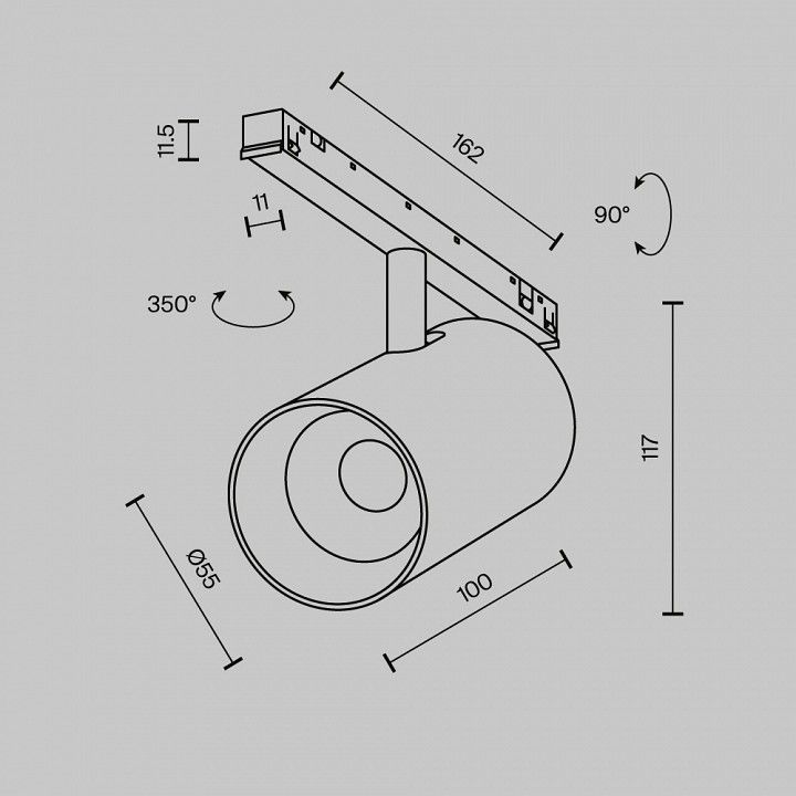 Светильник на штанге Maytoni Technical Фокус TR243-12W3K-B