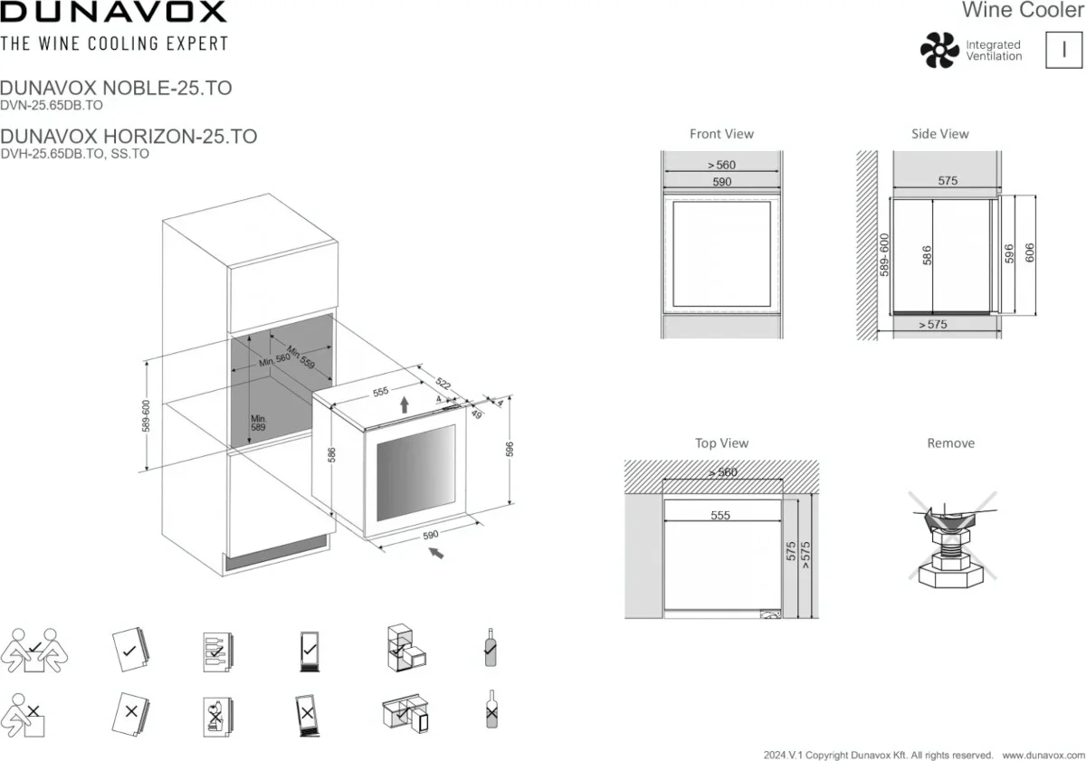 Встраиваемый винный шкаф Dunavox DVH-25.65DMB.TO