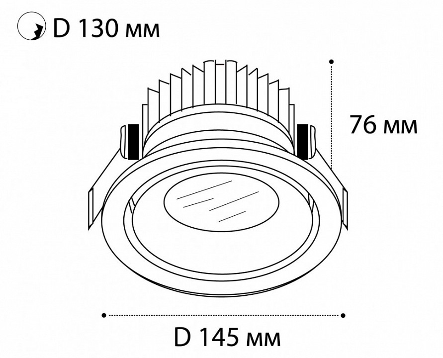 Встраиваемый светильник Italline IT06-6018 IT06-6018 black 4000K