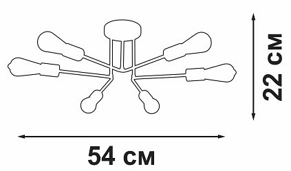 Люстра на штанге Vitaluce V3071 V3071-8/6PL
