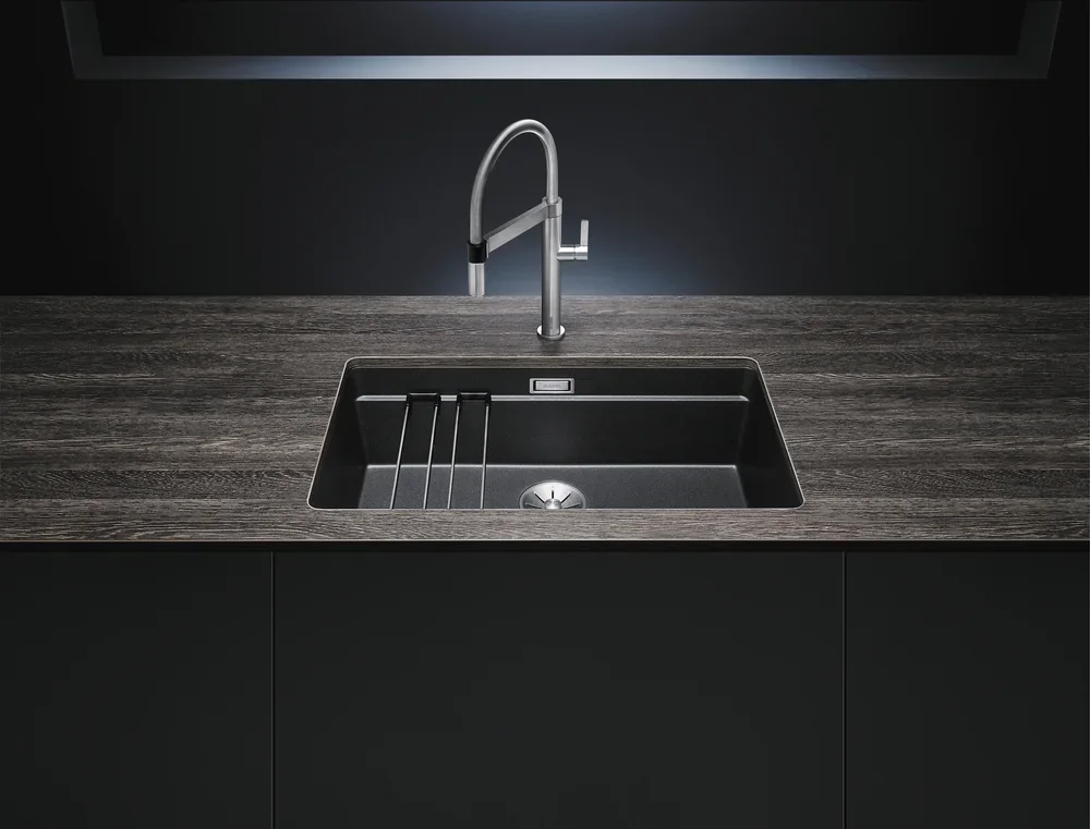 Мойка Blanco Etagon 700-U Silgranit черный клапан-автомат InFino 525891