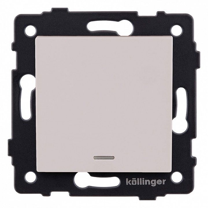 Выключатель проходной одноклавишный с подсветкой без рамки Kollinger  REA-S-004CM