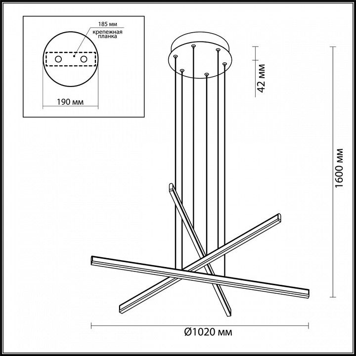 Подвесной светильник Odeon Light Rudy 3890/48L