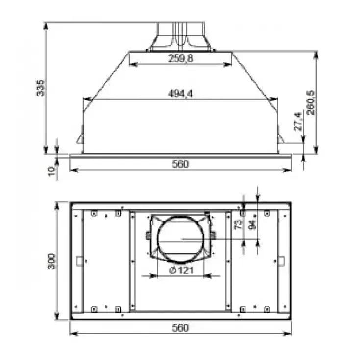 Встраиваемая вытяжка Falmec BUILT-IN 50 MAX INOX
