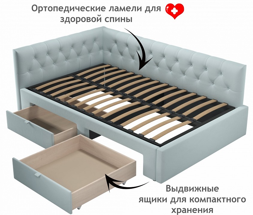 Кровать полутораспальная Afelia 2000x1200