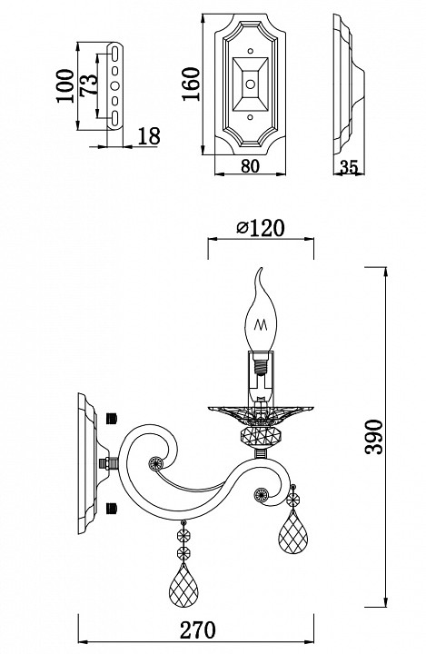 Бра Maytoni Grace RC247-WL-01-R