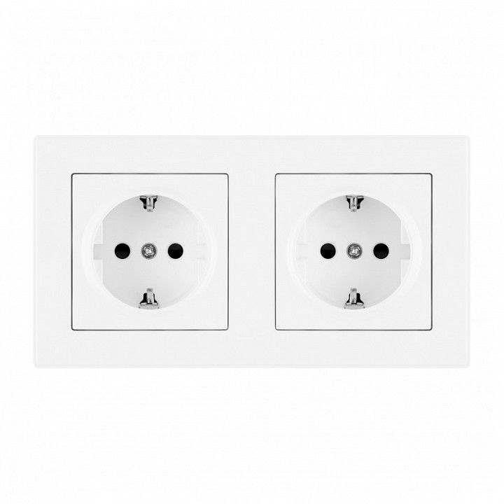 Розетка с заземлением и со шторкой Arte Milano SET06-2 SET06-2-40-1x2 white
