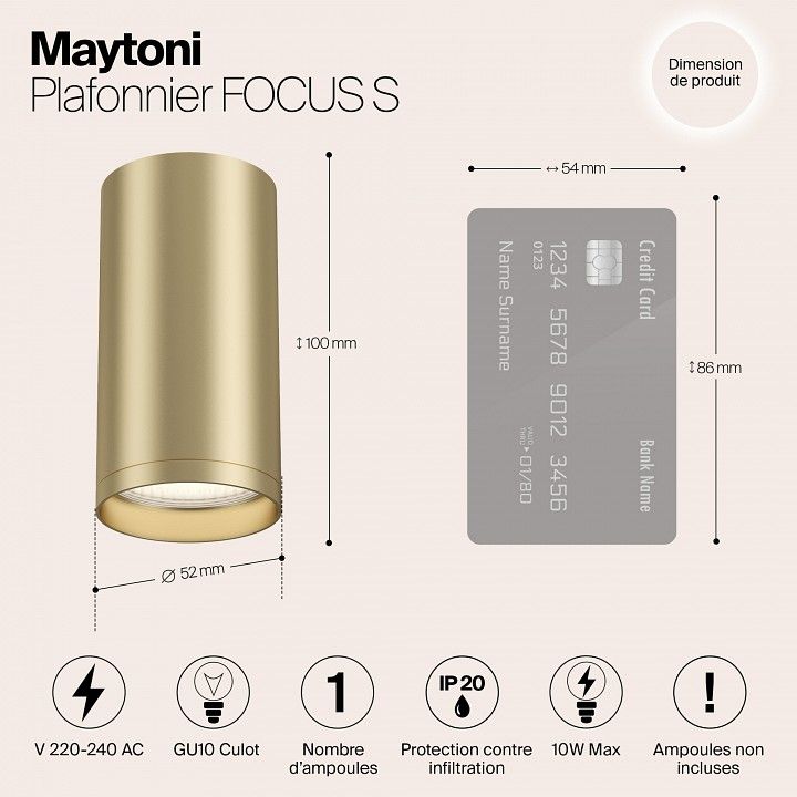 Накладной светильник Maytoni Technical Фокус С C052CL-01MG