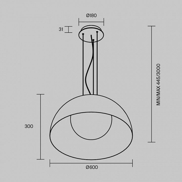 Подвесной светильник Maytoni Рейка MOD472PL-L33B3K
