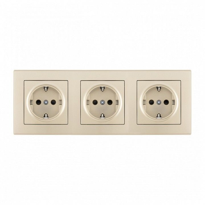 Розетка с заземлением и со шторкой Arte Milano SET06-3 SET06-3-40-1x3 shampan