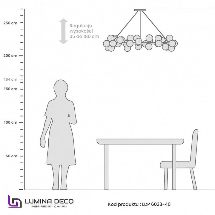 Подвесная люстра LUMINA DECO MARSIADA LDP 6033-40 BK+MD