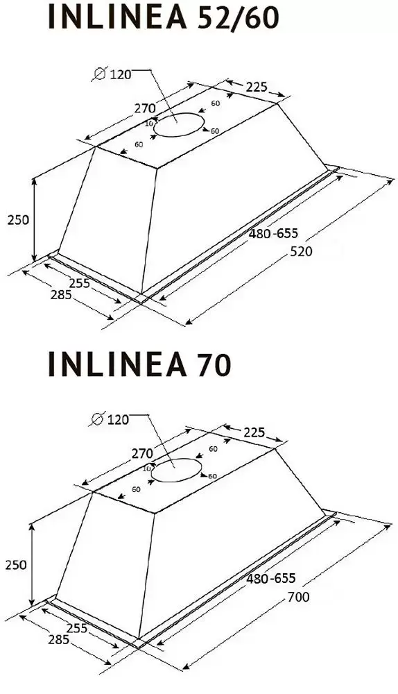 Встраиваемая вытяжка Kuppersberg INLINEA 60 X