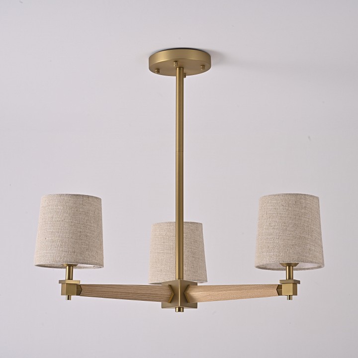Люстра на штанге Imperiumloft Jorgenson Beige/Light wood STAVRA01