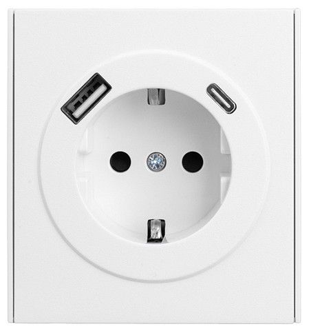 Розетка с заземлением и со шторкой и 2хUSB, без рамки Kranz STRONG KR-78-0704-4