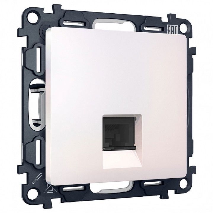 Розетка Ethernet RJ-45 и со шторками, без рамки Ambrella Volt ALFA MA212005