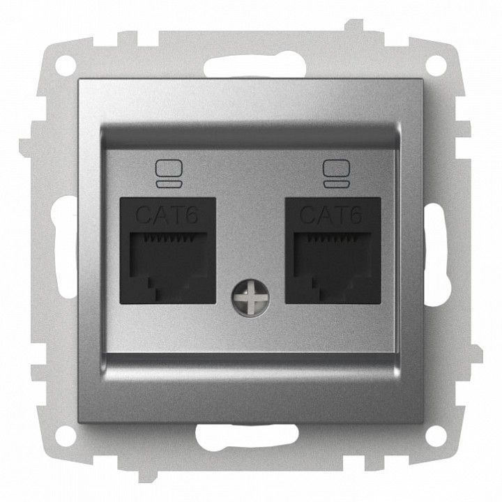 Розетка двойная Ethernet RJ-45 без рамки Elbi Eleсtriс Zena Vega 609-011000-248