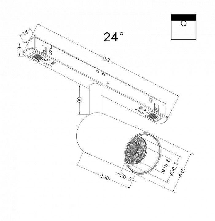 Светильник на штанге Maytoni Technical Фокус TR032-2-5W3K-S-B