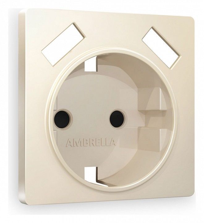 Накладка для розетки с заземлением и со шторками и 2хUSB type A Ambrella Volt ALFA AP3290