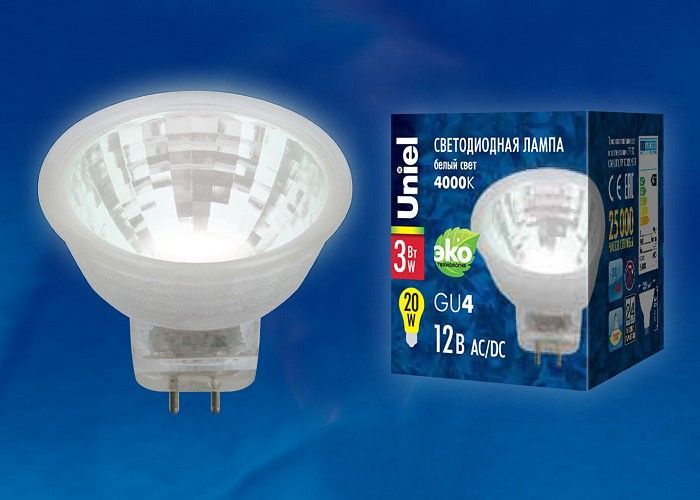 Лампа светодиодная Uniel GLZ21TR GU4 3Вт 4000K UL-00001701