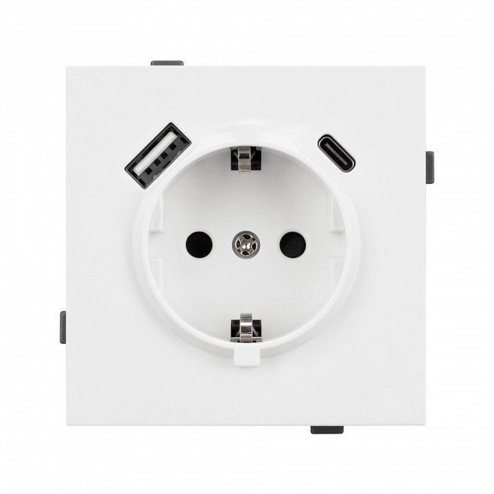 Розетка 2хUSB type A и C без рамки Arlight SCT-TENDO 054086