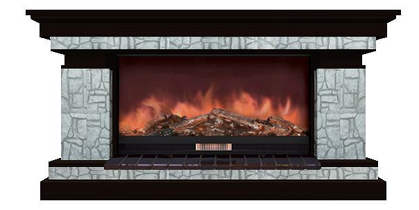 Комплект из электрокамина напольного и портала (143x45x80 см) Брайтон Старый Город Premier S86 БР000011