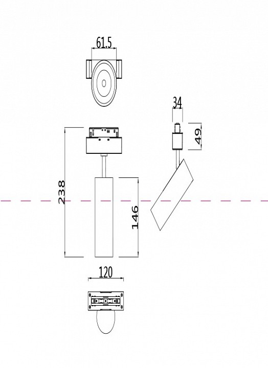 Светильник на штанге Maytoni Technical Focus LED TR019-2-15W4K-B