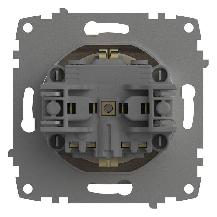 Розетка с заземлением и со шторкой, без рамки с крышкой Elbi Eleсtriс Zena Vega 609-010300-219