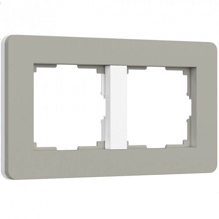 Рамка на 2 поста Werkel Split (дымчатый/белый, soft-touch) W0023067