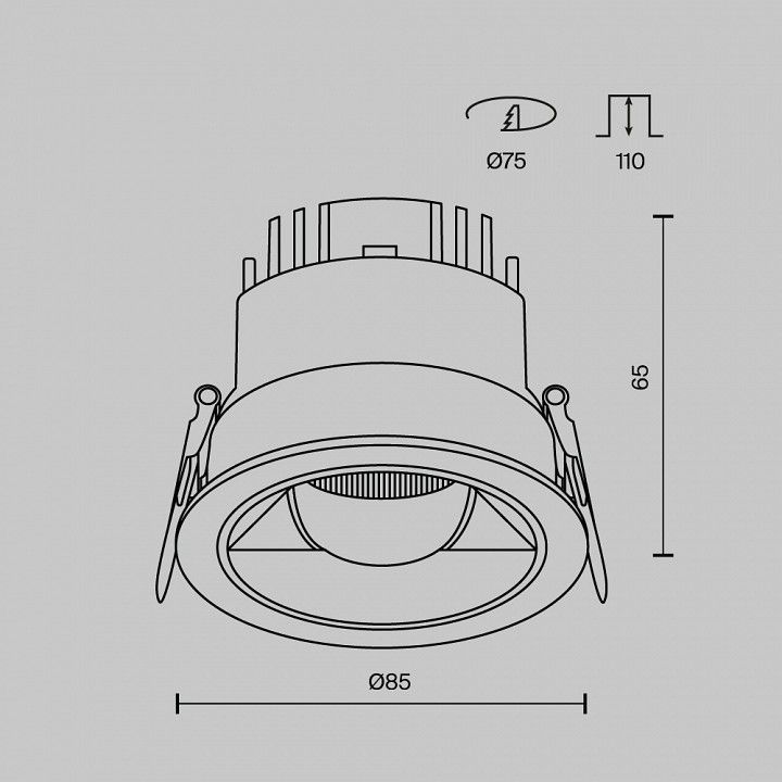 Встраиваемый светильник Maytoni Technical Парете DL100-12W2.7-3-4K-RD-B