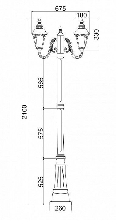 Фонарный столб Maytoni Гоири O028FL-03BZ
