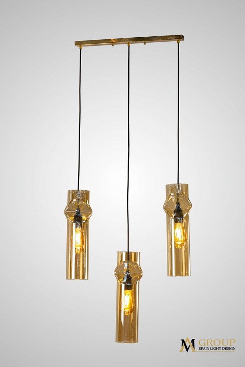 Подвесная люстра AM-Group AM357 AM357-3AMBER