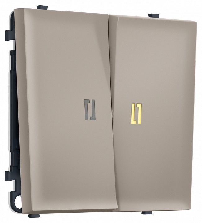 Выключатель проходной двухклавишный с подсветкой без рамки Ambrella Volt MS MS364030