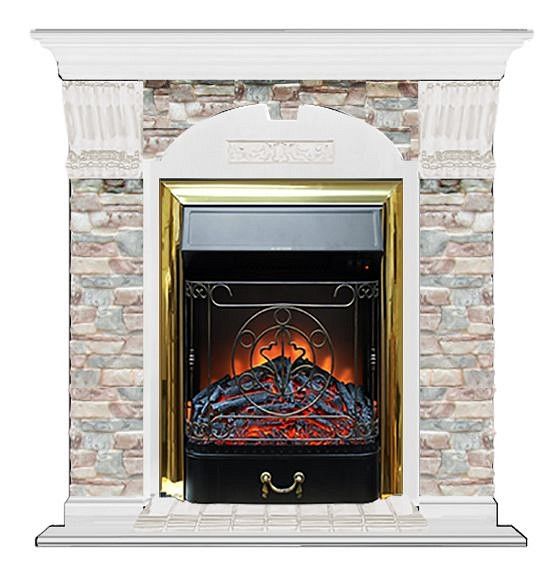 Комплект из электрокамина напольного и портала (106.5x36.5x98 см) Арочный ГЦ Majestic BR АР000080