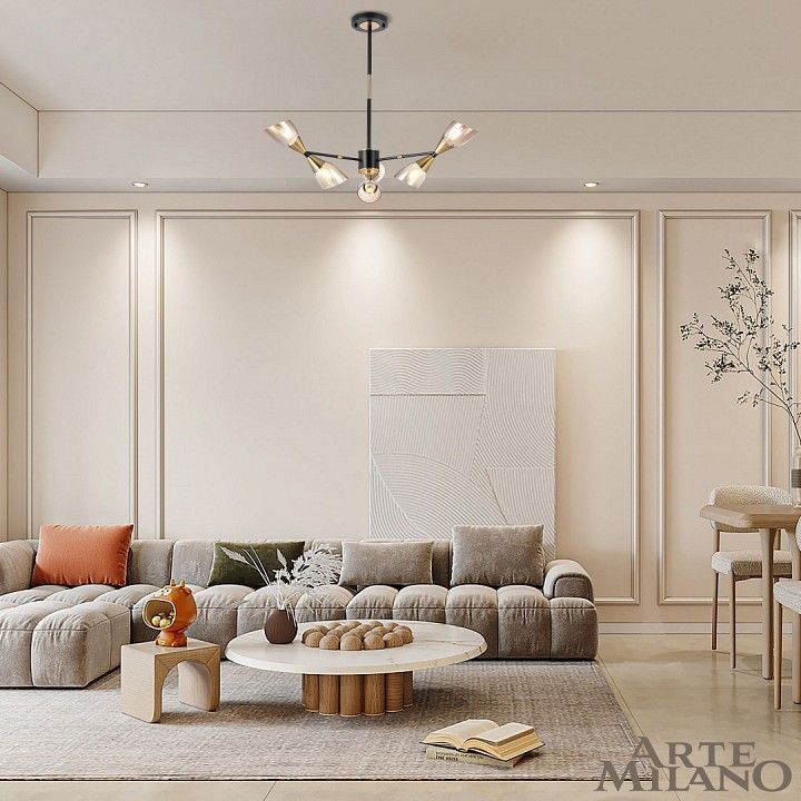 Люстра на штанге Arte Milano Neapolis-76708 276708/6 BK/GD