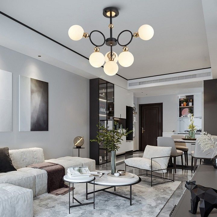 Люстра на штанге Arte Milano Neapolis-73808 274307/6 BK/GD
