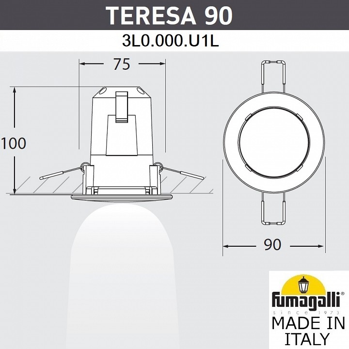 Встраиваемый светильник Fumagalli TERESA 3L0.000.000.AYU1L