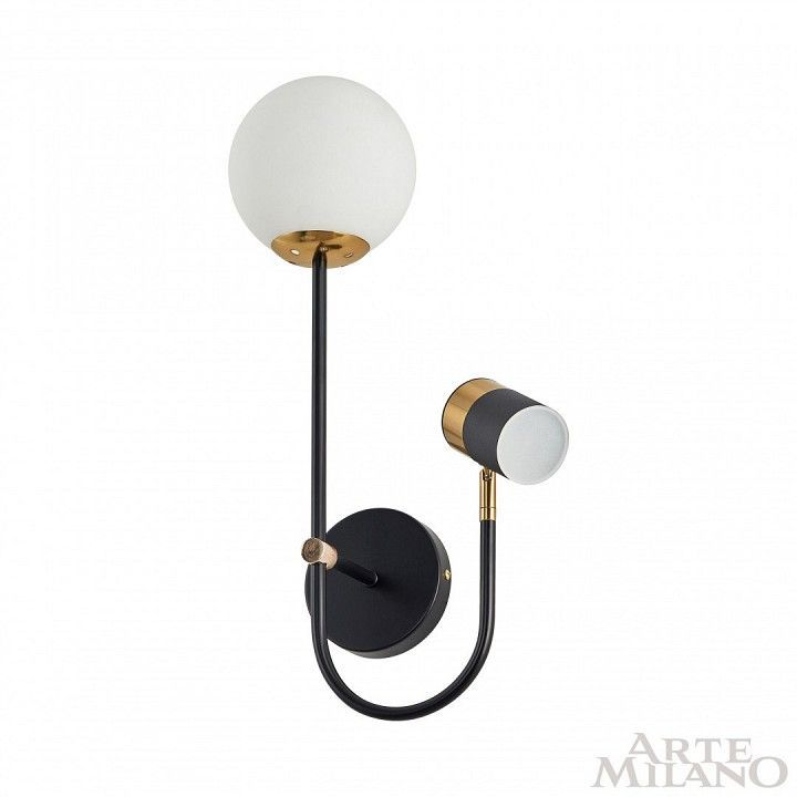 Бра с подсветкой Arte Milano Ferrara-71040 274802/1+1B BK/GD