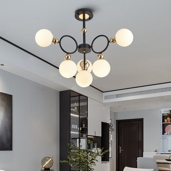 Люстра на штанге Arte Milano Neapolis-73808 274307/6 BK/GD