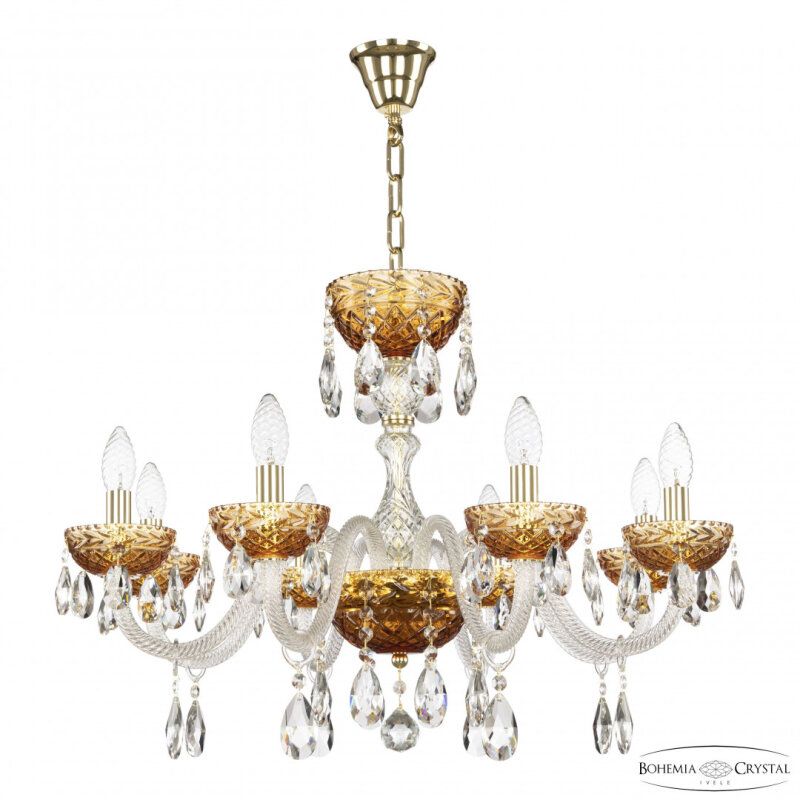 Подвесная люстра Bohemia Ivele Crystal 5417 5417/8/240 G Amber/M-1F