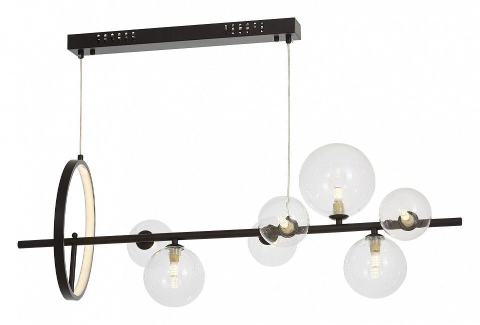 Подвесная люстра LUMINA DECO MERIDO LDP 7033-7 BK+CL