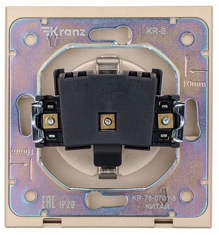 Розетка с заземлением и со шторкой, без рамки Kranz STRONG KR-78-0701-8