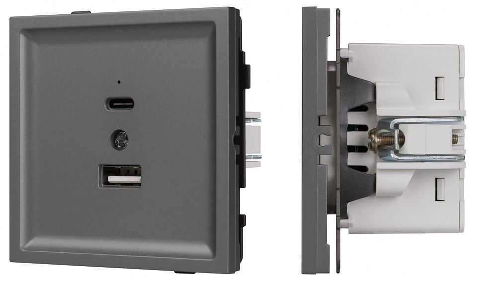 Розетка 2хUSB type A и C без рамки Arlight SCT-TENDO 054538
