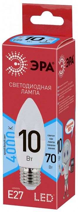 Лампа светодиодная Эра  E27 10Вт 4000K LED B35-10W-840-E27 R
