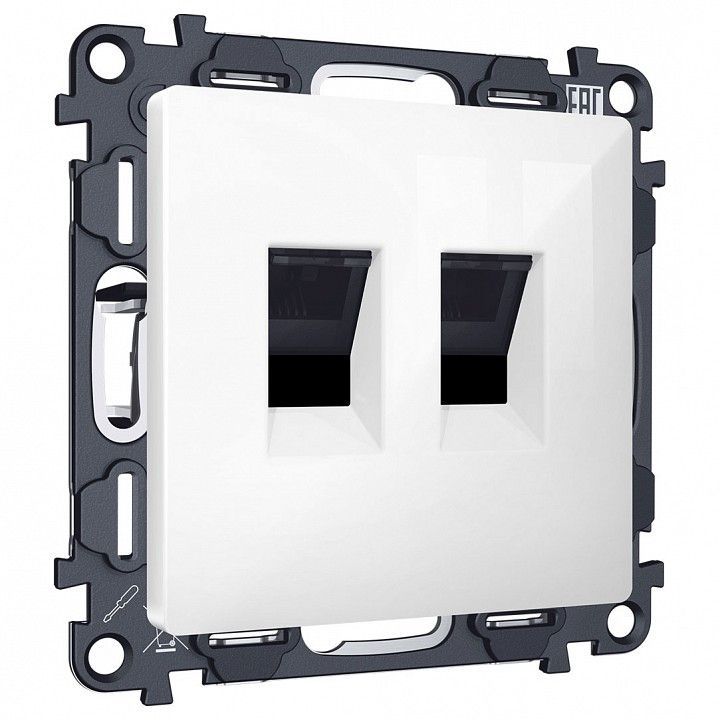 Розетка двойная Ethernet RJ-45 без рамки Ambrella Volt ALFA MA112110